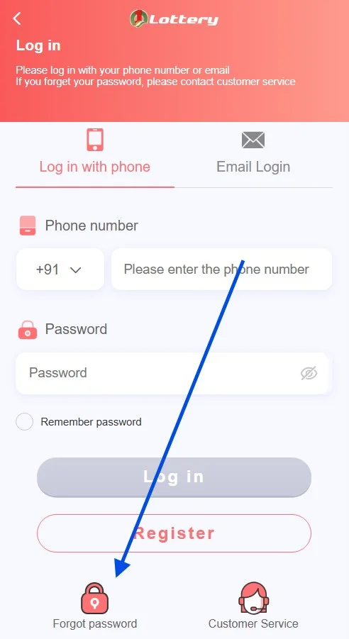 Click forgot password